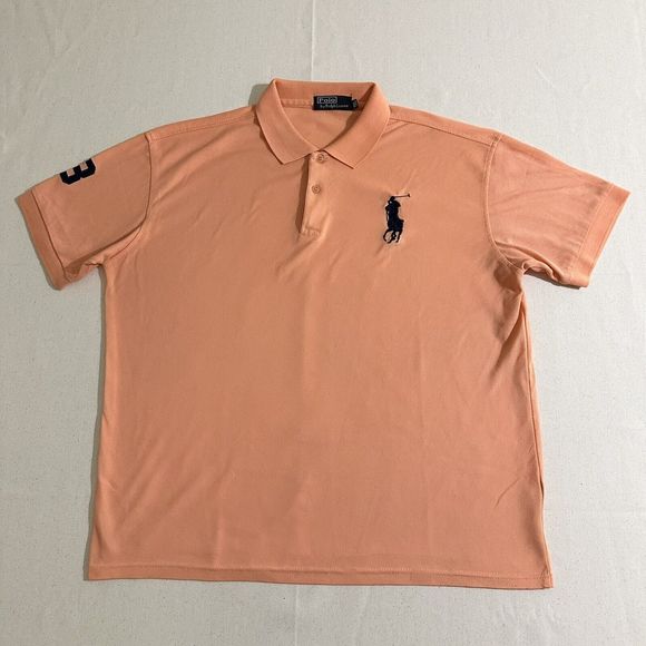 Polo Ralph Lauren Big Pony Number 3 Orange Shirt Size XXL (Runs small) - Picture 1 of 12